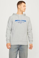 Jack & Jones 12256848 Jjalvıs Sweat Hood Erkek Hoodie Sweatshirt Gri 