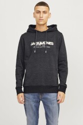 Jack & Jones 12256848 Jjalvıs Sweat Hood Erkek Hoodie Sweatshirt Siyah 