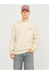 Jack & Jones 12261386 Jprblachad Brandıng Sweat Crew Neck Ln Erkek Sweatshirt Krem 