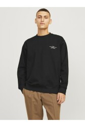 Jack & Jones 12261386 Jprblachad Brandıng Sweat Crew Neck Ln Erkek Sweatshirt Siyah 