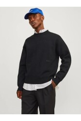 Jack & Jones 12261852 Jorvesterbro Knıt Crew Neck Sn Erkek Sweatshirt Siyah 