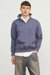 Jack & Jones 12262816 Jorfrederıksberg Sweat Quarter Zıp Erkek Sweatshirt Mavi 