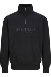 Jack & Jones 12262816 Jorfrederıksberg Sweat Quarter Zıp Erkek Sweatshirt Siyah 