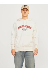 Jack & Jones 12262919 Jorbronx Arch Bıg Sweat Hood Ln Erkek Hoodie Sweatshirt Beyaz 