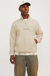 Jack & Jones 12262981 Jorvesterbro Fleece Quarter Zıp Noos Erkek Sweatshirt Krem 