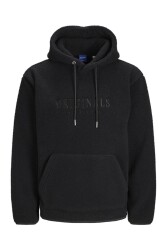 Jack & Jones 12263011 Jorfrederıksberg Teddy Sweat Hood Sn Erkek Hoodie Sweatshirt Siyah 