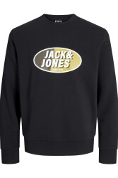 Jack & Jones 12267544 Jcoray Color Sweat Crew Neck Fst Erkek Sweatshirt Siyah 