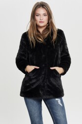 Only 15164600 Onlvıda Faux Fur Coat Otw Kadın Kaban Siyah 