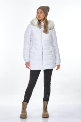 Only 15304765-Fw Onlnewcamılla Quılt Fur Hood Coat Cc Otw Kadın Kaban Beyaz 