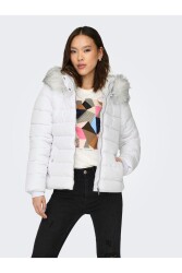 Only 15304767-Fw Onlnewcamılla Fur Hood Jacket Cc Otw Kadın Kaban Beyaz 