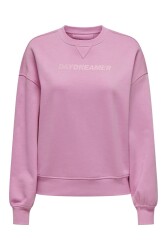 Only 15329876 Onlsofıa L/S Word O-Neck Swt Kadın Sweatshirt Pembe 