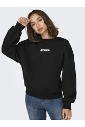 Only 15329876 Onlsofıa L/S Word O-Neck Swt Kadın Sweatshirt Siyah 