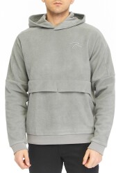 Raru Erkek Dives Kapüşonlu Polar Sweatshirt Gri 