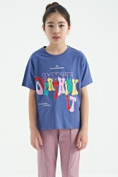 Tommy Life T13Kg-75112_01 Kız Garson Oversıze T-Shirt O Yaka Mor 